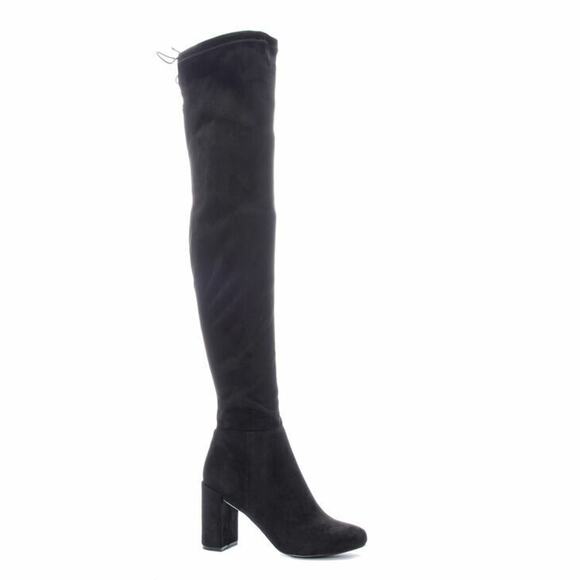 Chinese Laundry Women Over the Knee Boots King Size US 6.5 Black Suedette - Picture 1 of 5